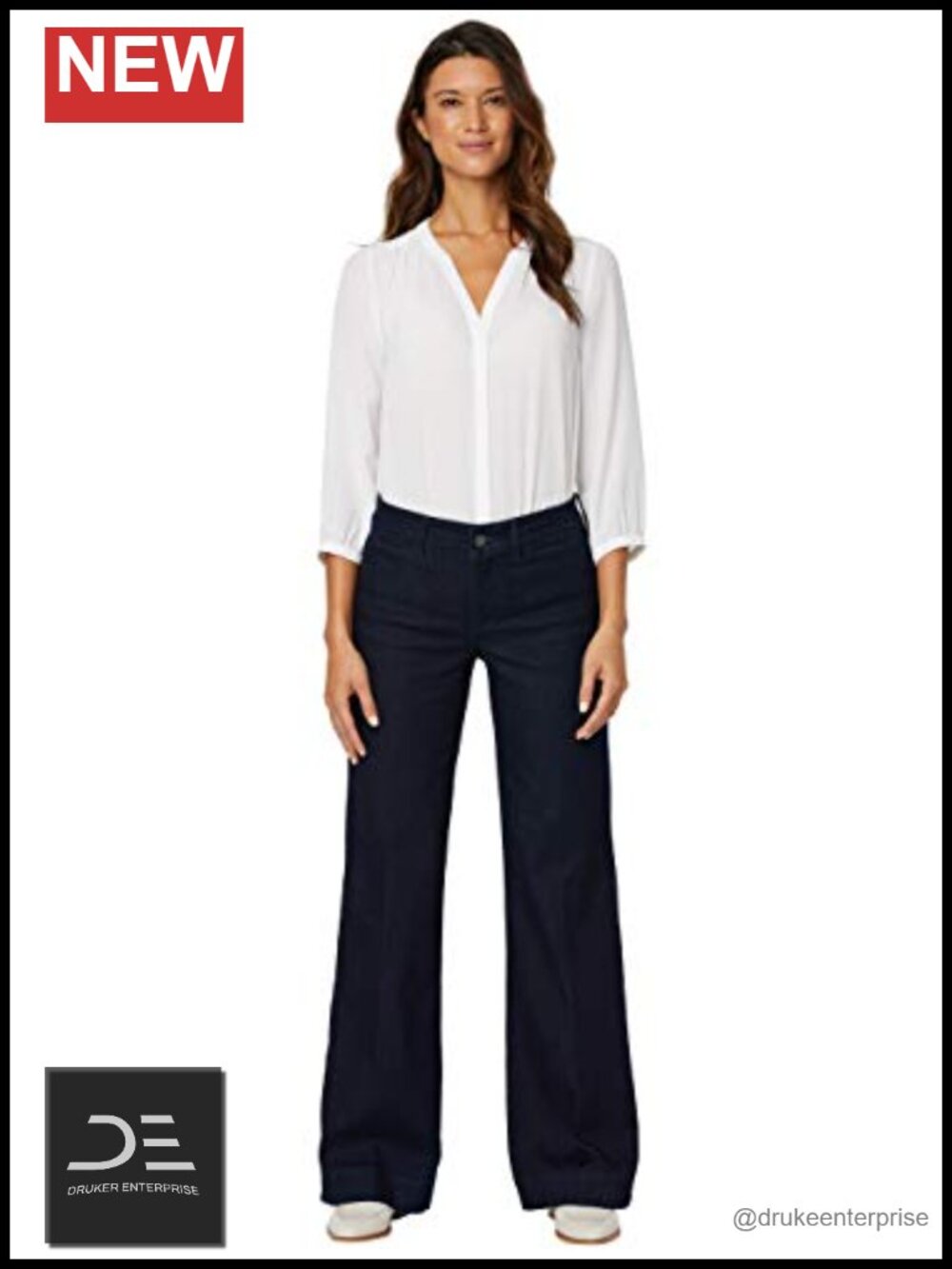 NYDJ Teresa Trouser Jeans Wide Leg Cotton Blend Lift Tuck Technology